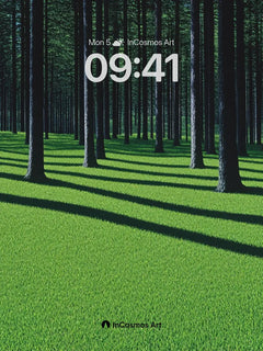 Whispering Pine Wallpaper with Shadow Rhythms, iPhone Duo cover screen