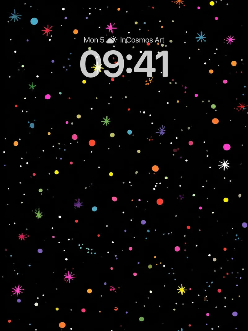 Cosmic Sparkle Wallpaper with Starburst Confetti