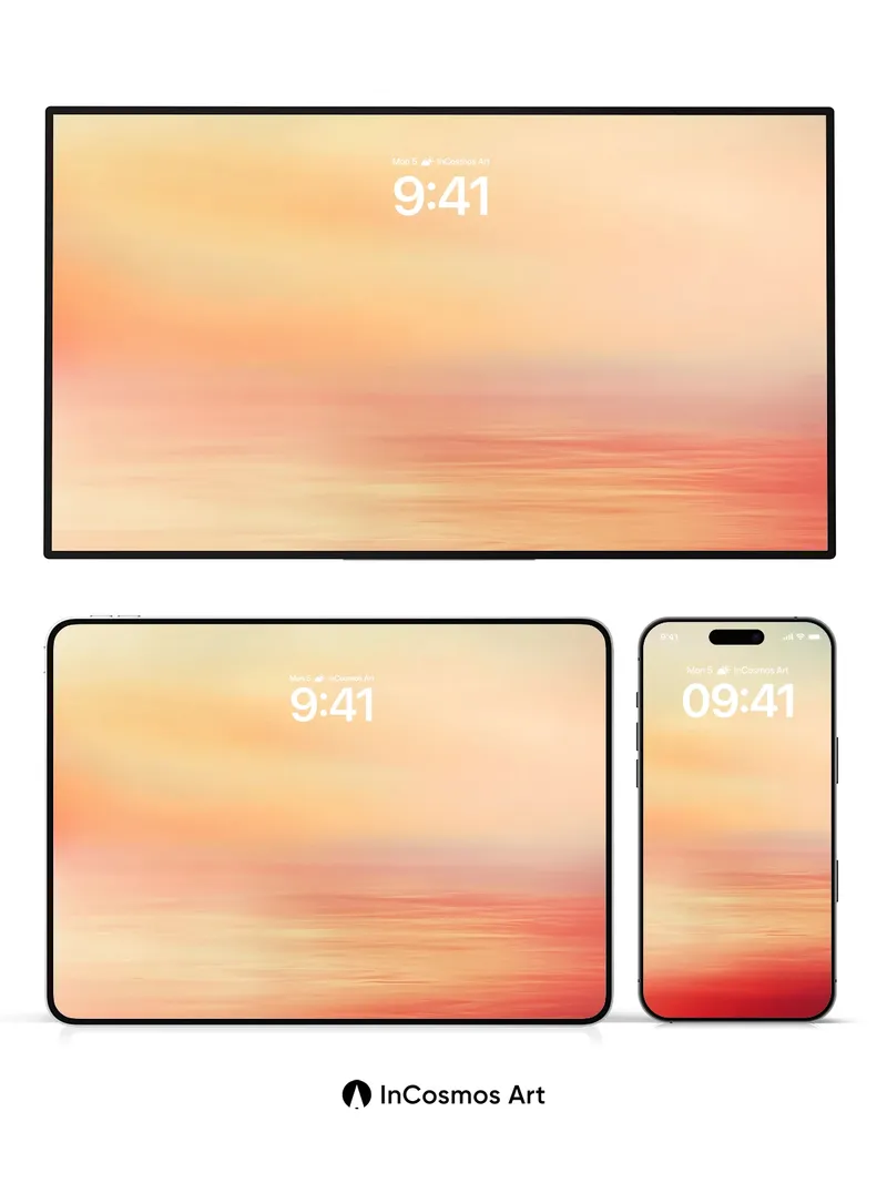 Blushing Horizon Wallpaper with Ethereal Gradient