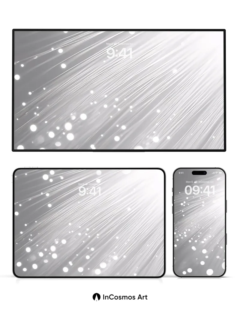 Luminous Fiber Wallpaper with Radiant Threads