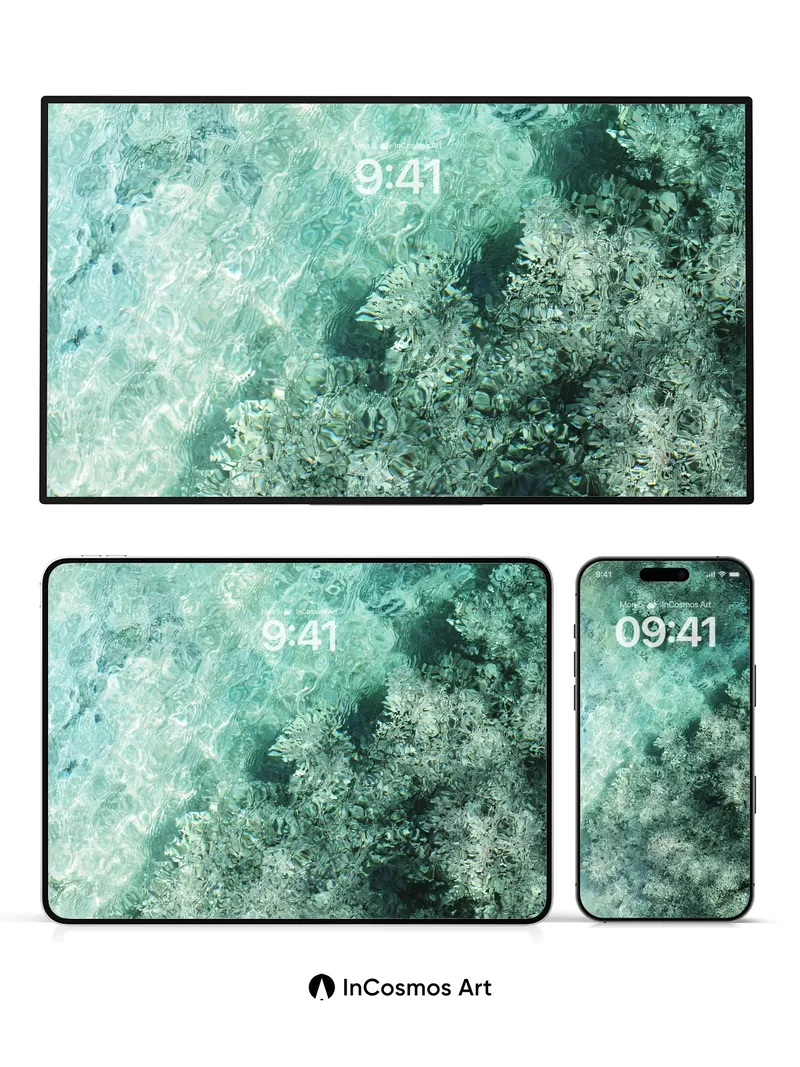 Aquatic Reverie Wallpaper with Sunlit Coral