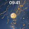 Luminous Moonlight Wallpaper with Golden Trails wallpaper for iPhone, iPad & Mac