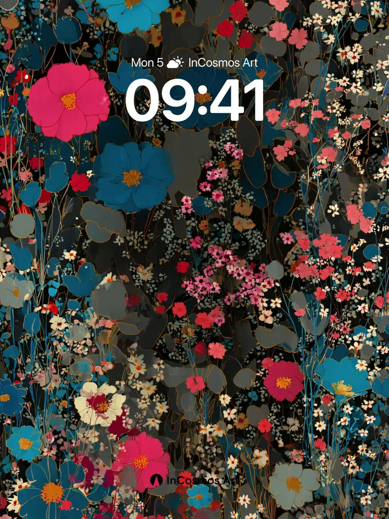 Nocturnal Bloom Wallpaper with Velvet Petals