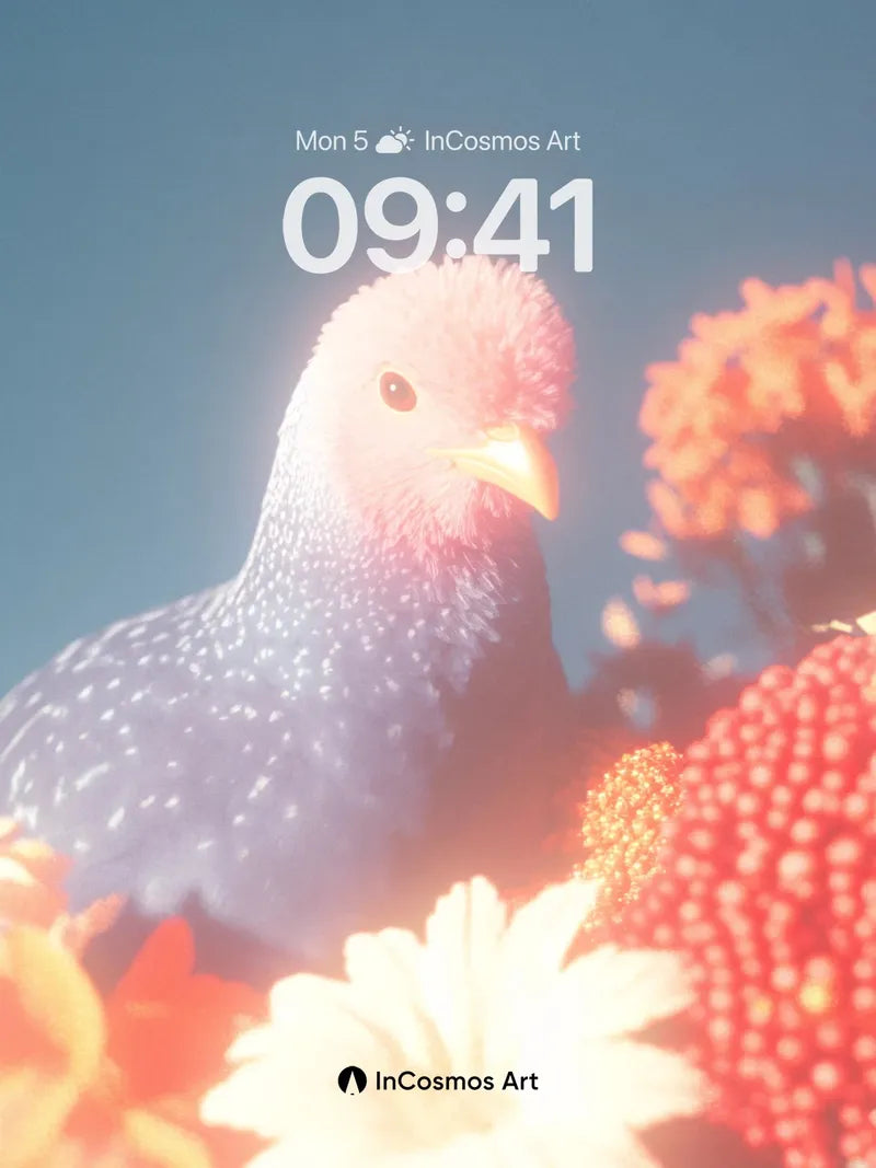 Luminous Quail Wallpaper with Floral Haze wallpaper for iPhone, iPad & Mac