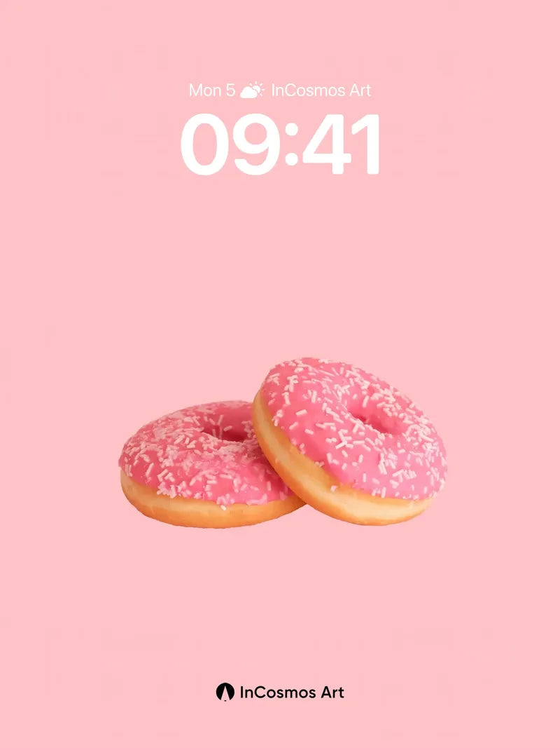 Playful Pink Donut Wallpaper with Sprinkle Texture