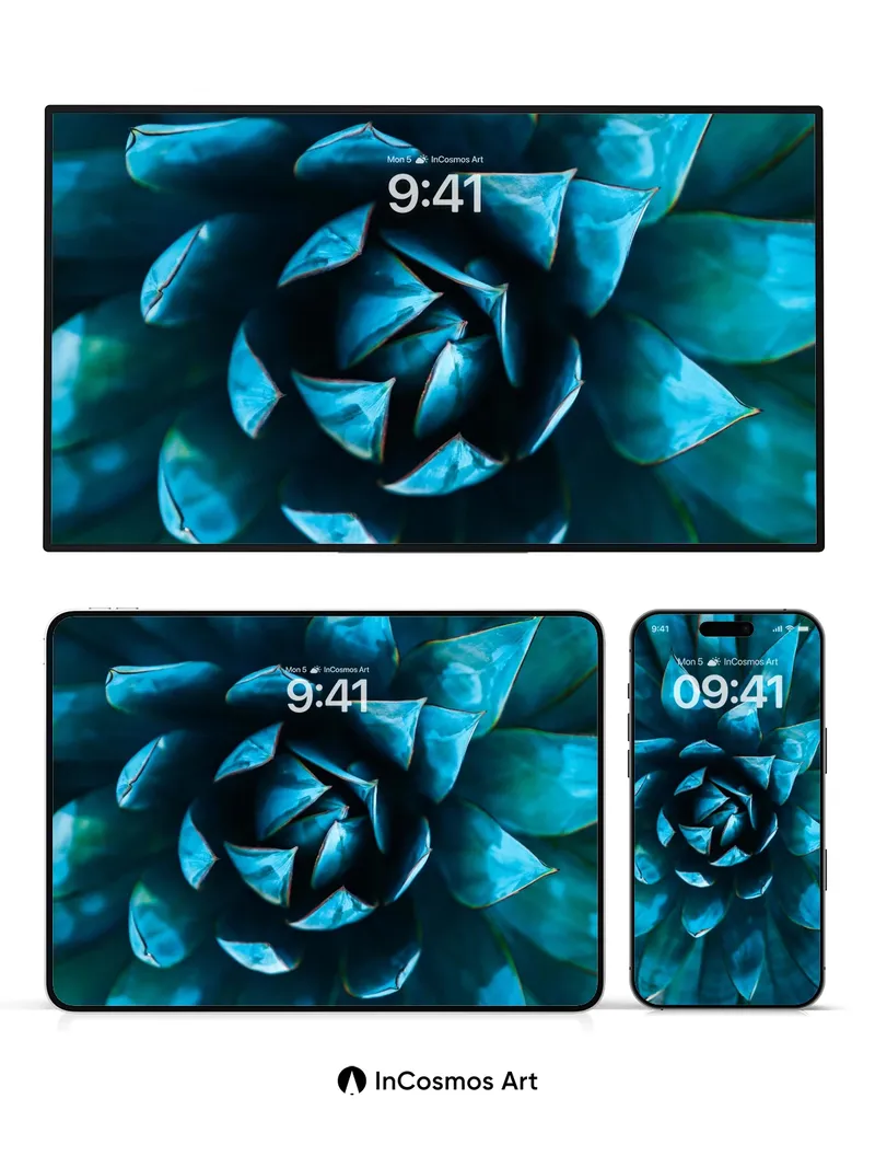 Cobalt Bloom Wallpaper with Midnight Petals