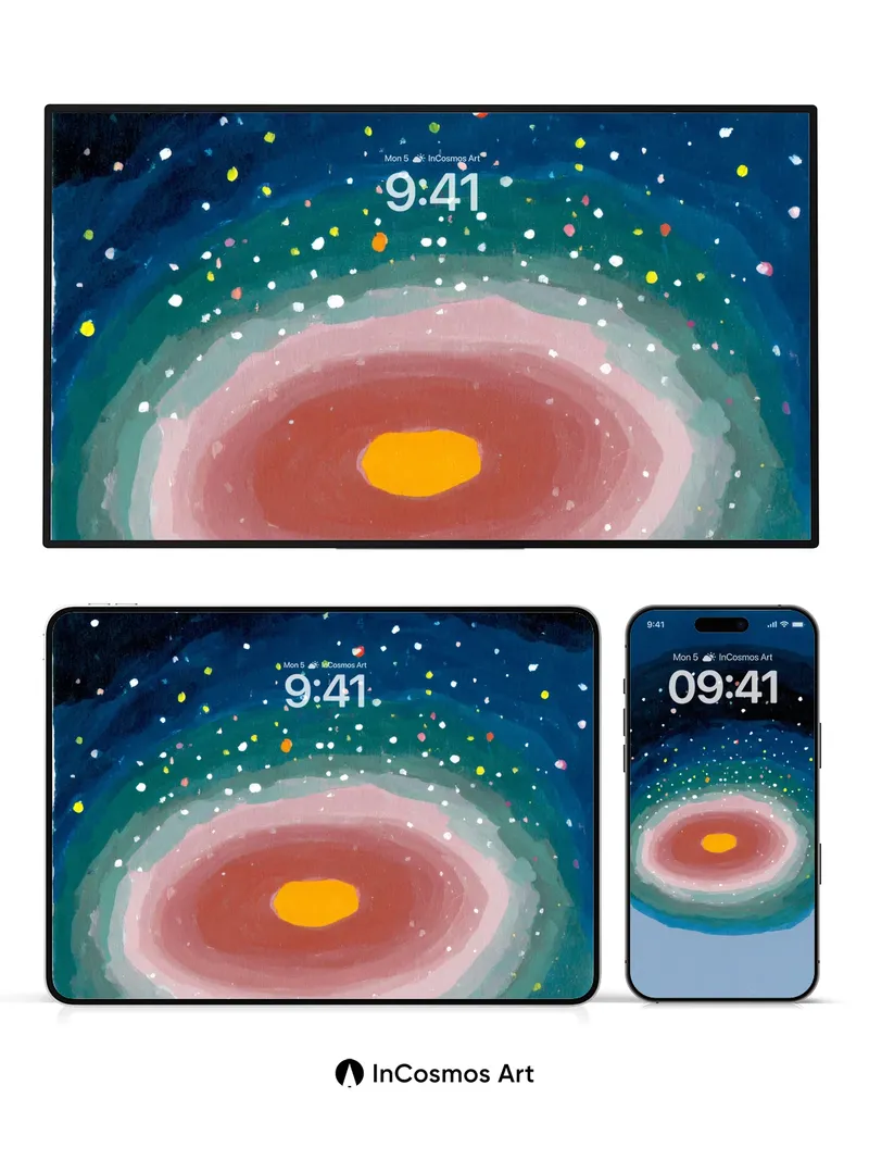 Nebula Bloom Wallpaper with Starry Halo