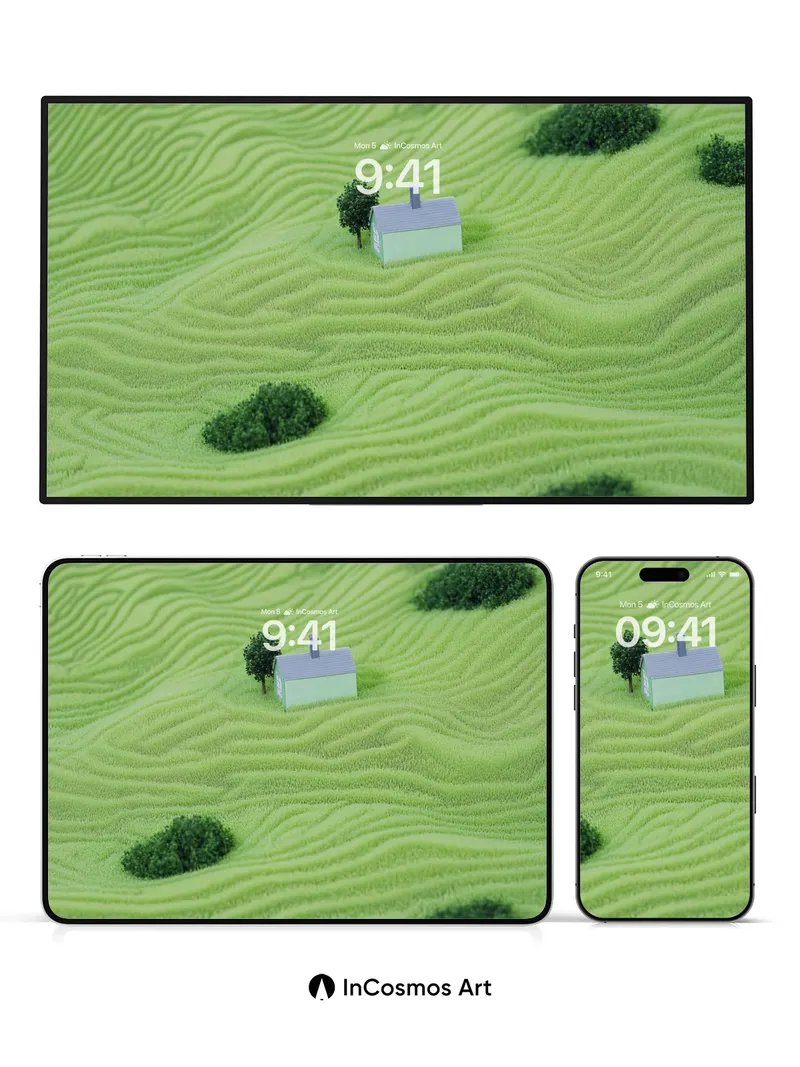 Serene Ridge Wallpaper with Whispering Grass