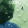 Whispering Canopy Wallpaper with Floating Feathers wallpaper for iPhone, iPad & Mac