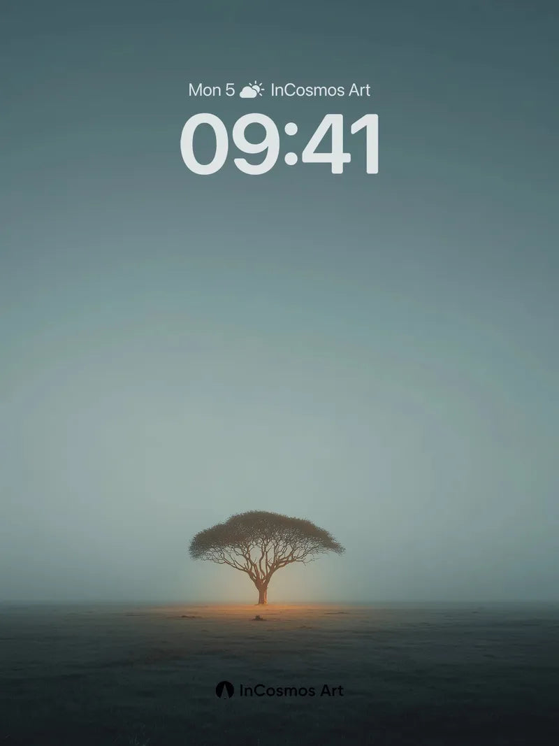 Solitary Ember Wallpaper with Horizon Glow