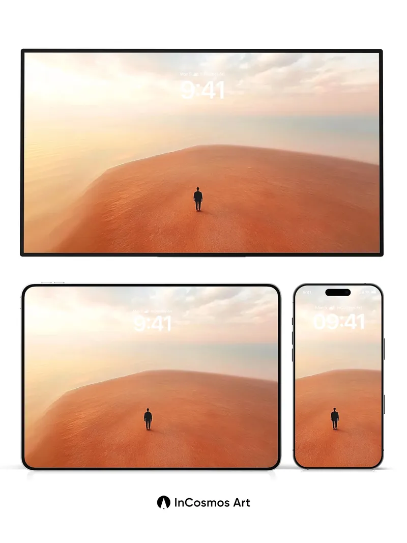 Solitary Horizon Wallpaper with Sand Breath