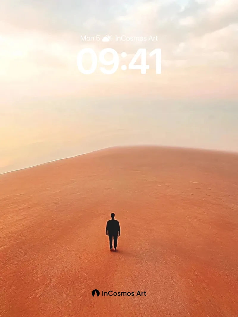 Solitary Horizon Wallpaper with Sand Breath