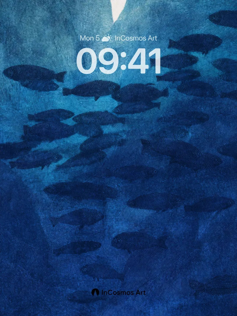 Deep Currents Wallpaper with Whispering Fish