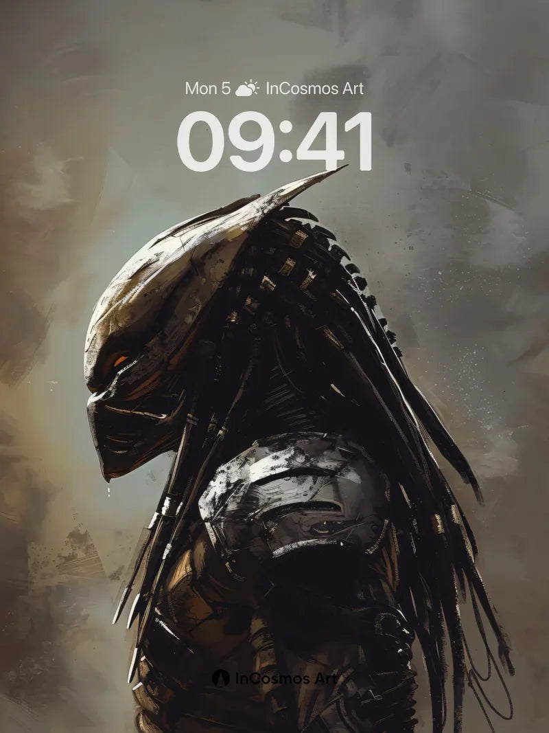 Shadowed Predator Wallpaper with Iron Feathers