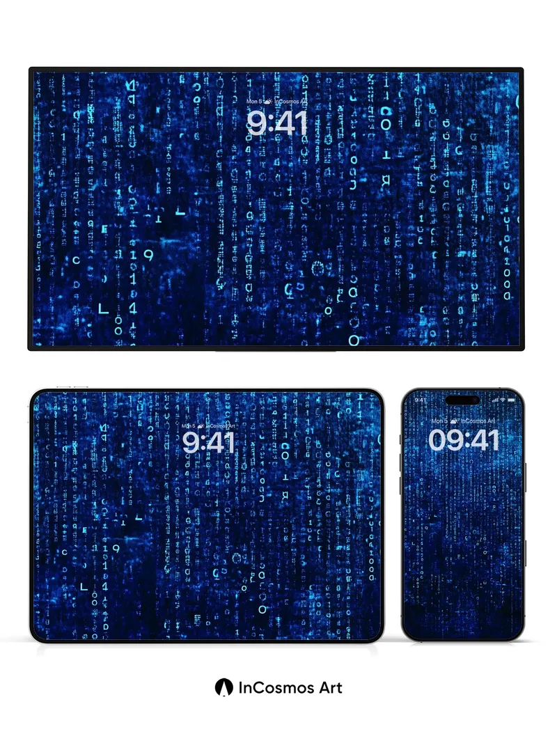 Neon Code Wallpaper with Digital Rain