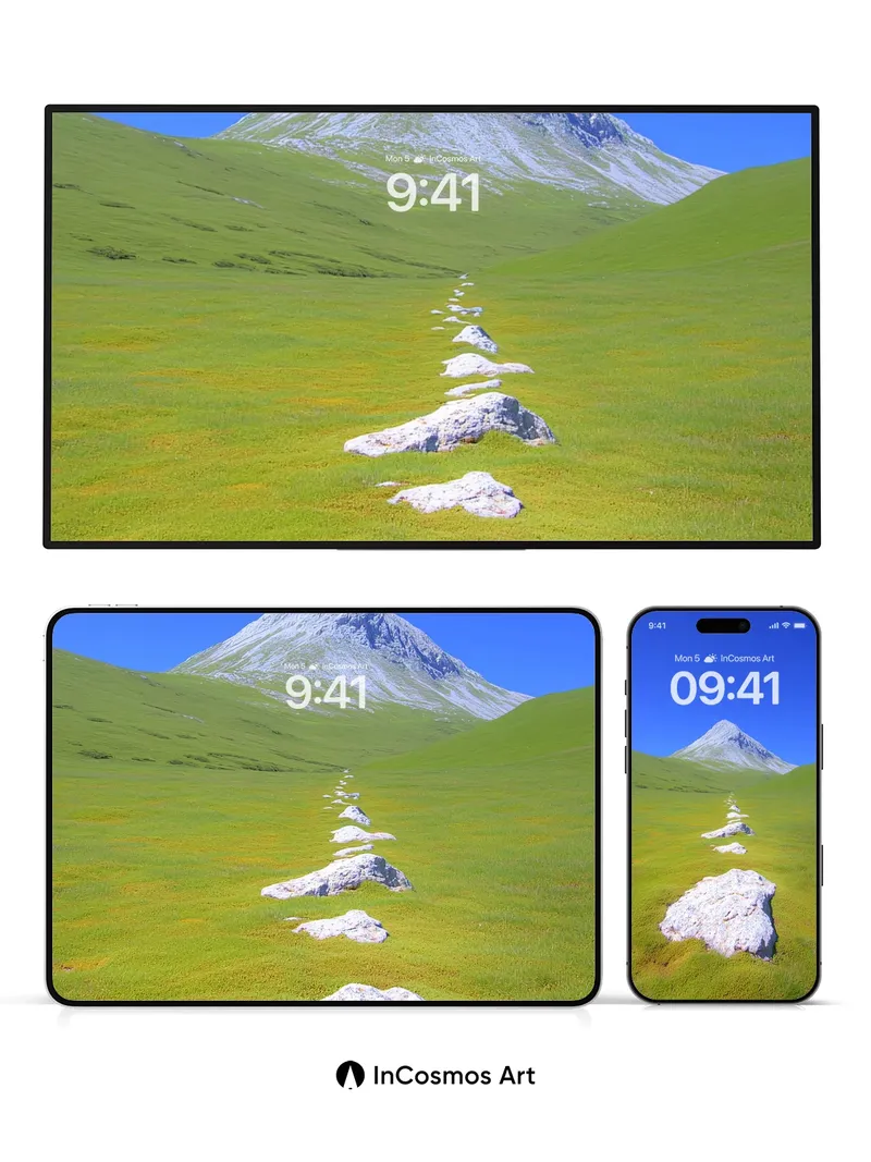 Serenity Path Wallpaper with Stone Steps