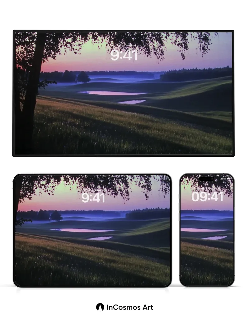 Misty Horizon Wallpaper with Dusk Embrace