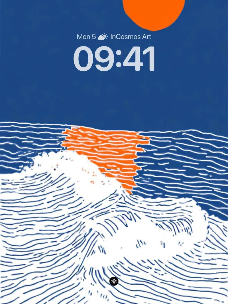 Serene Ocean Sunset Wallpaper - Minimalist Waves wallpaper for iPhone, iPad & Mac