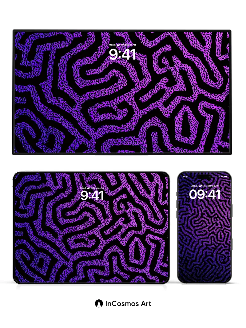 Twisted Labyrinth Wallpaper with Electric Veins