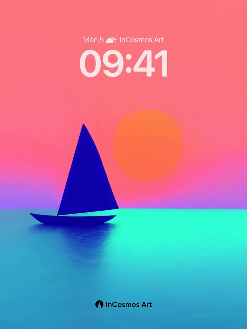 Serenity Sail Wallpaper with Gradient Horizon
