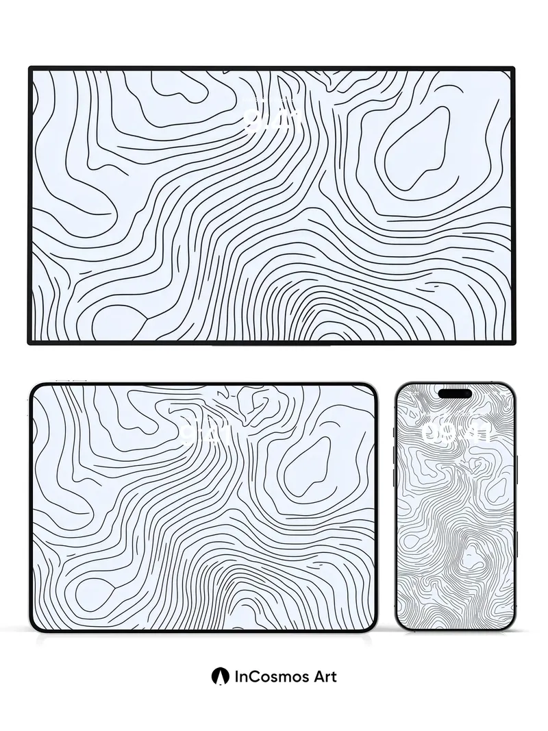 Topographic Whisper Wallpaper with Hidden Contours
