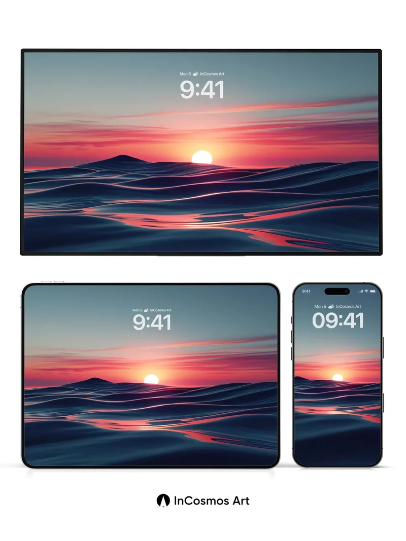 Serenity Dune Wallpaper with Sunset Echoes