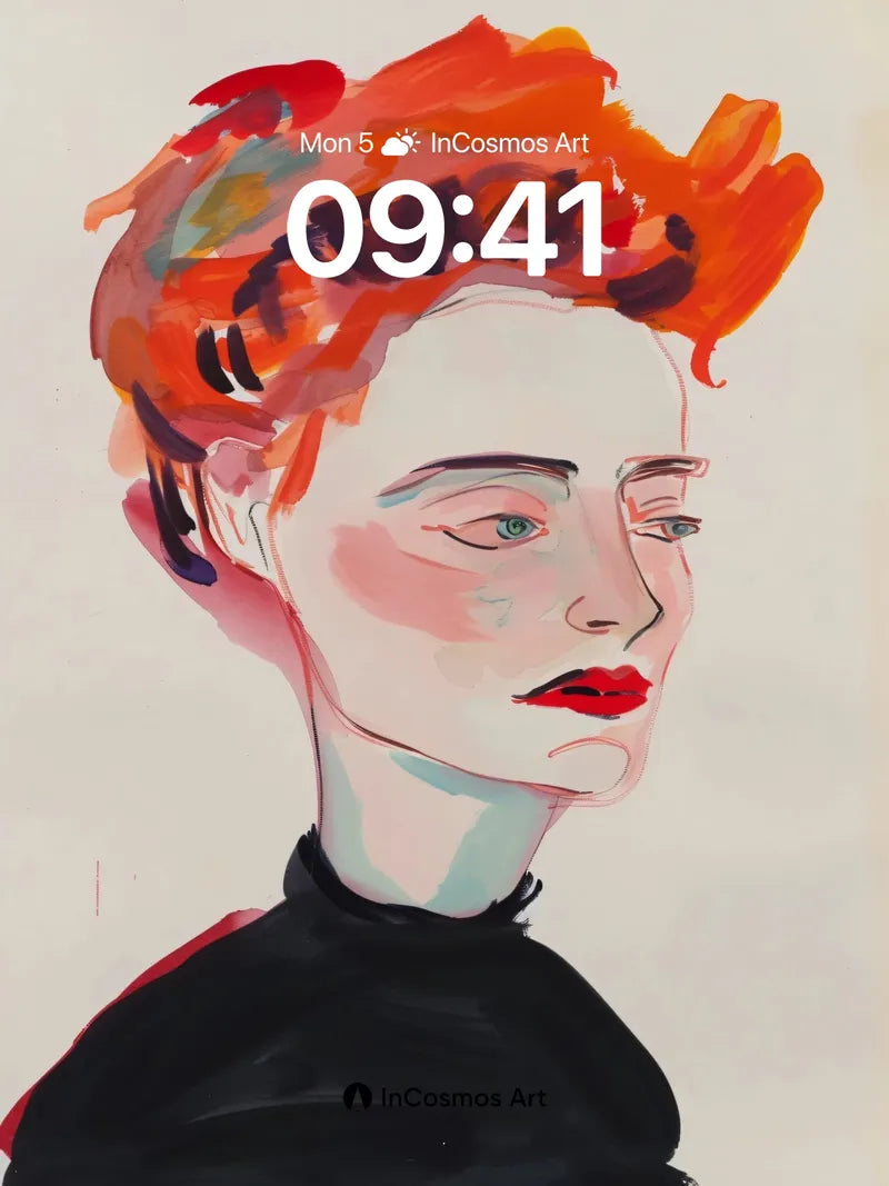 Crimson Flame Wallpaper with Whispering Brushstrokes wallpaper for iPhone, iPad & Mac