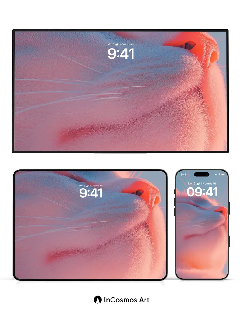 Serene Feline Glow Wallpaper with Sunset Hues