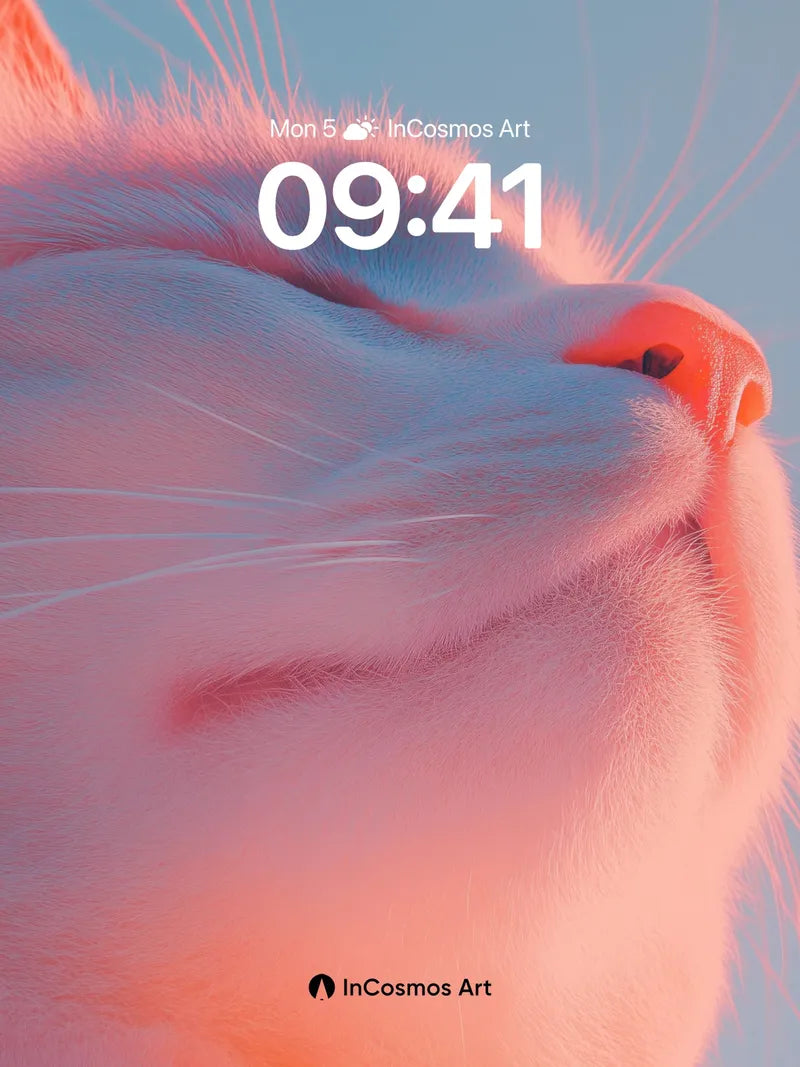 Serene Feline Glow Wallpaper with Sunset Hues
