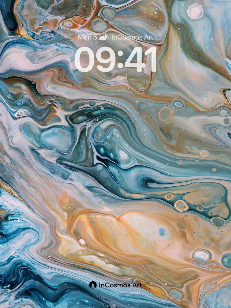 Oceanic Drift Wallpaper with Liquid Stone Veins