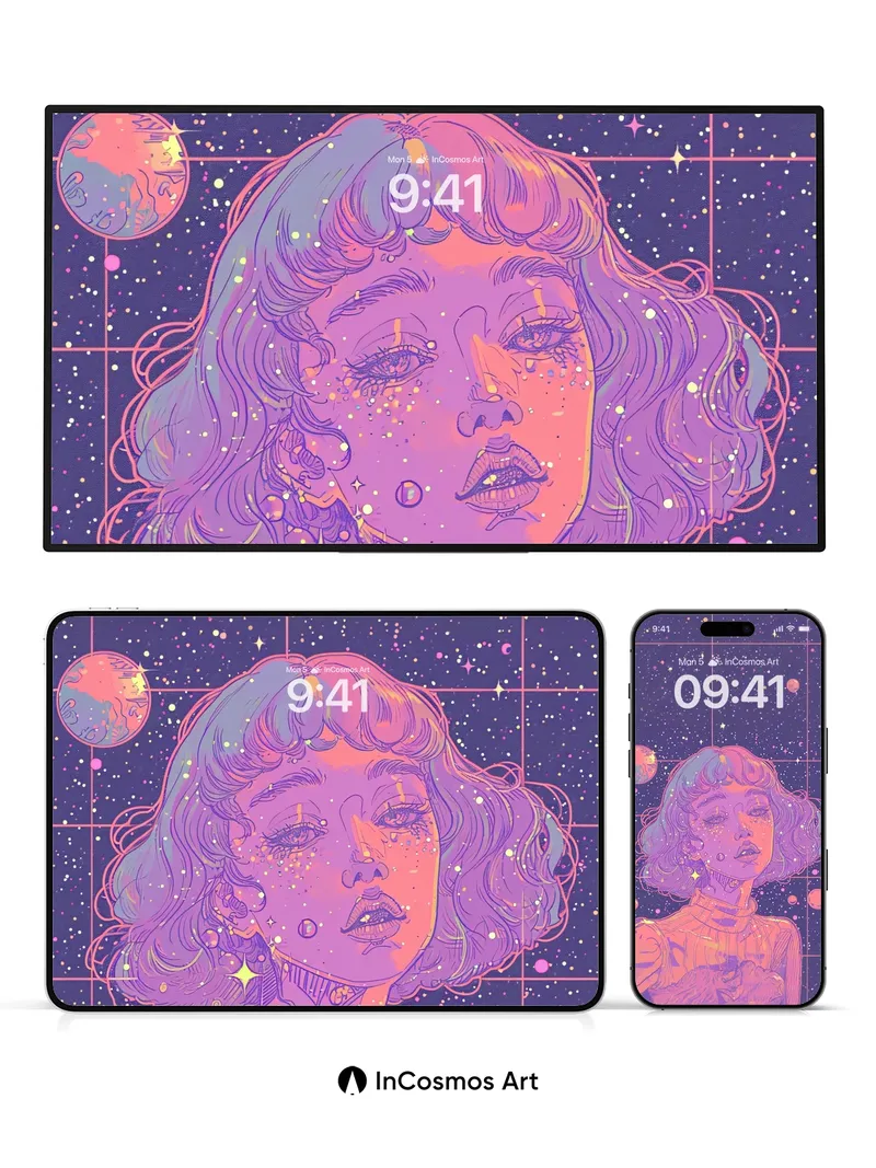 Stellar Hush Wallpaper with Cosmic Hair