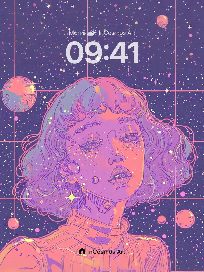Stellar Hush Wallpaper with Cosmic Hair