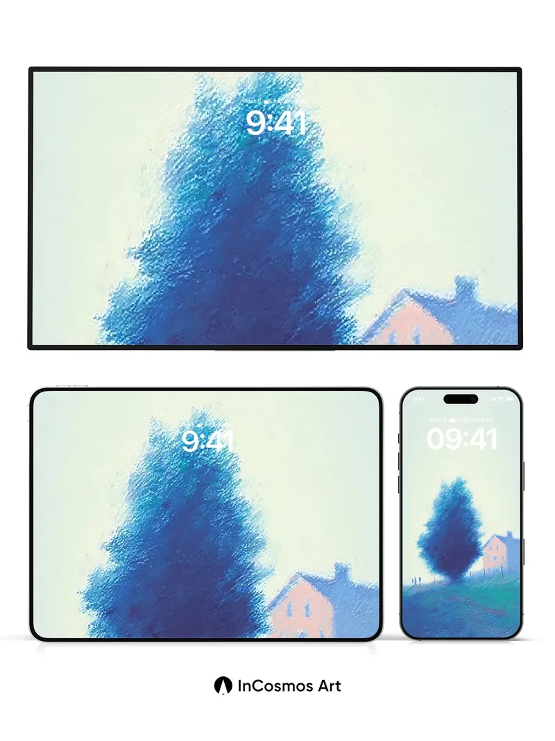 Misty Solitude Wallpaper with Whispering Tree