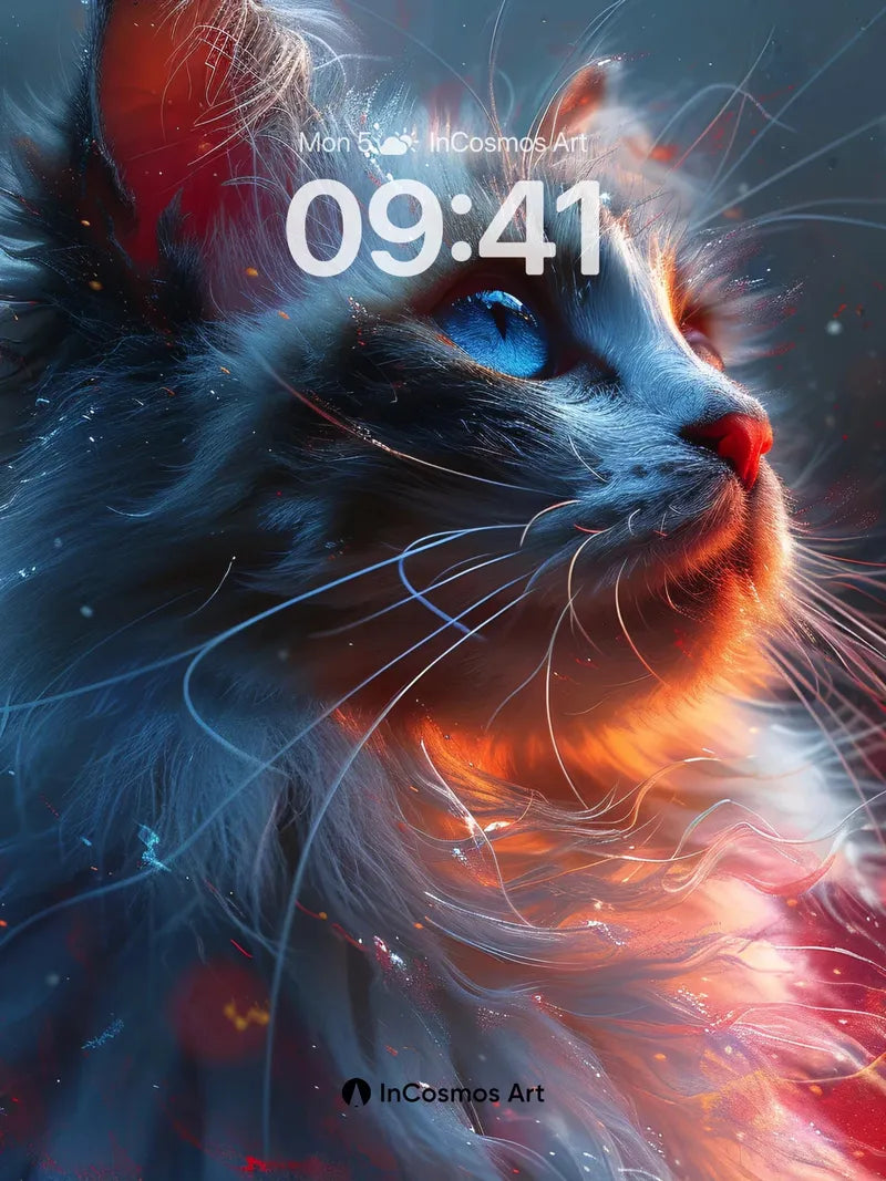 Cosmic Whisker Wallpaper with Starlight Fur wallpaper for iPhone, iPad & Mac