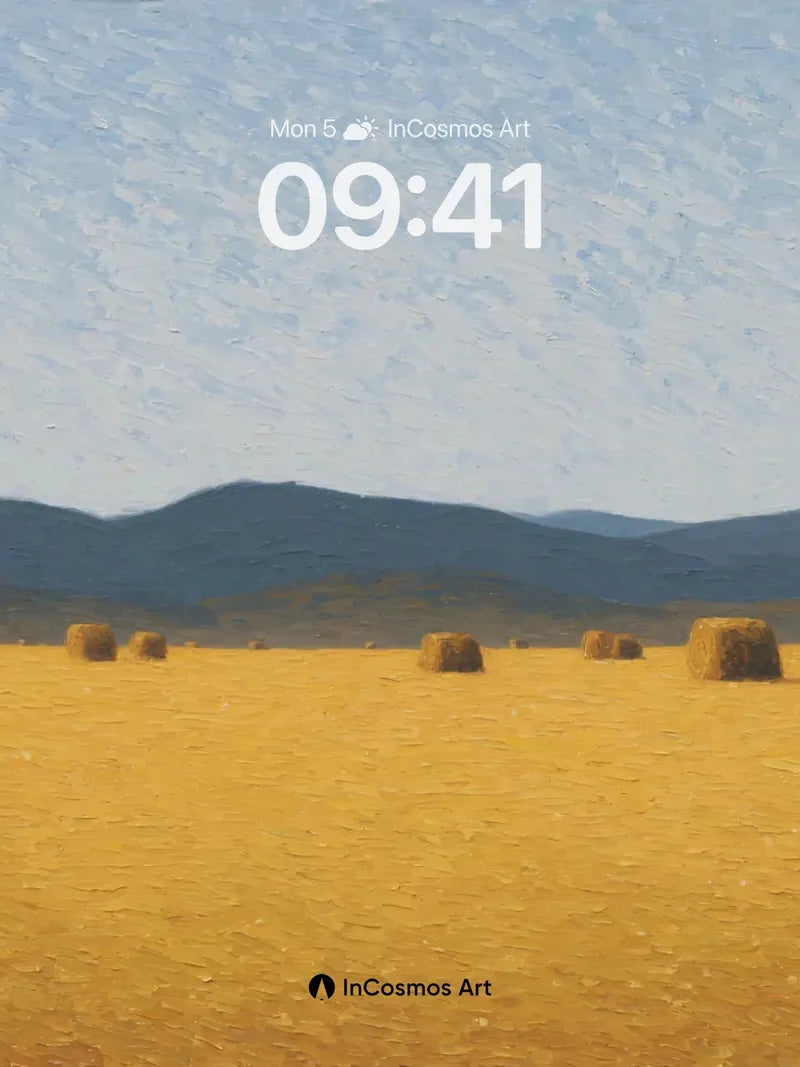 Golden Stillness Wallpaper with Distant Peaks