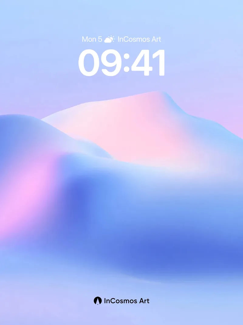 Serene Gradient Wallpaper with Soft Mountain Silhouettes