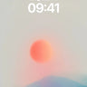 Serene Horizon Wallpaper with Floating Sun wallpaper for iPhone, iPad & Mac