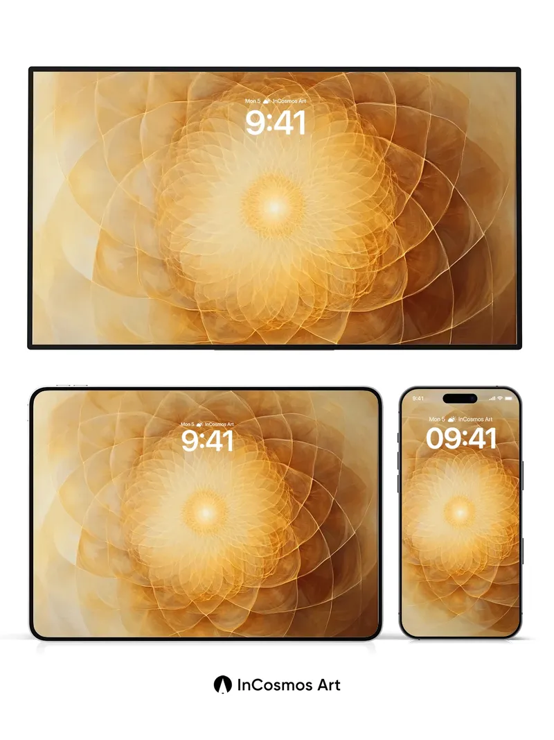 Golden Spiral Wallpaper with Radiant Core