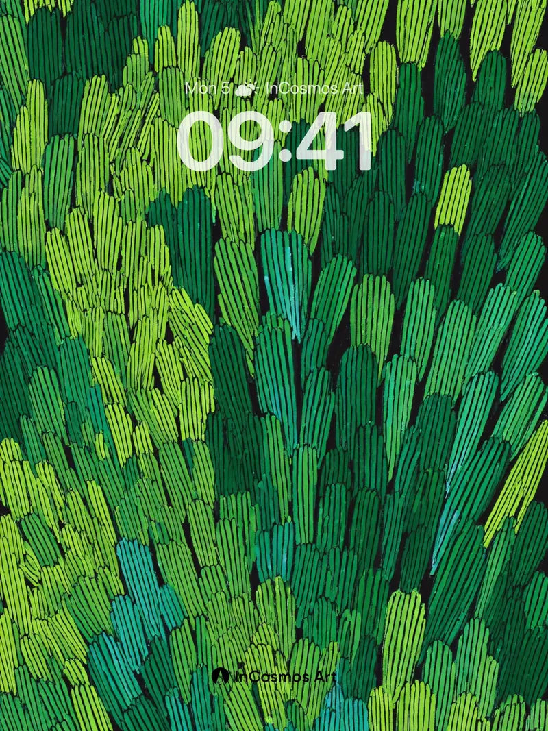 Verdant Blade Wallpaper with Textured Flow wallpaper for iPhone, iPad & Mac
