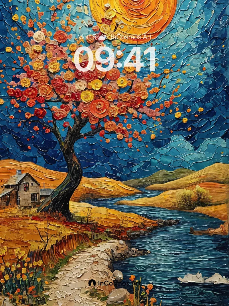 Whirlwind Bloom Wallpaper with Sun-Swirl Sky