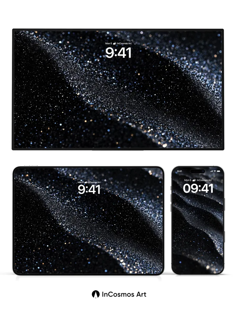Midnight Glitter Wallpaper with Starlight Ripples