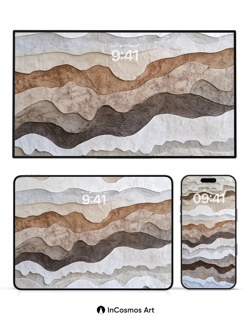Earthy Wave Wallpaper with Sedimentary Depth