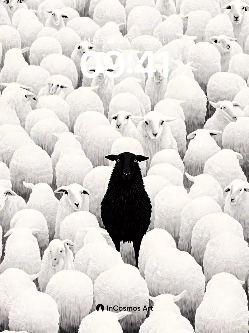 Sole Shadow Wallpaper with Flock of White