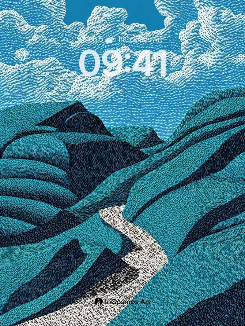 Cobalt Canyon Wallpaper with Whispering Paths