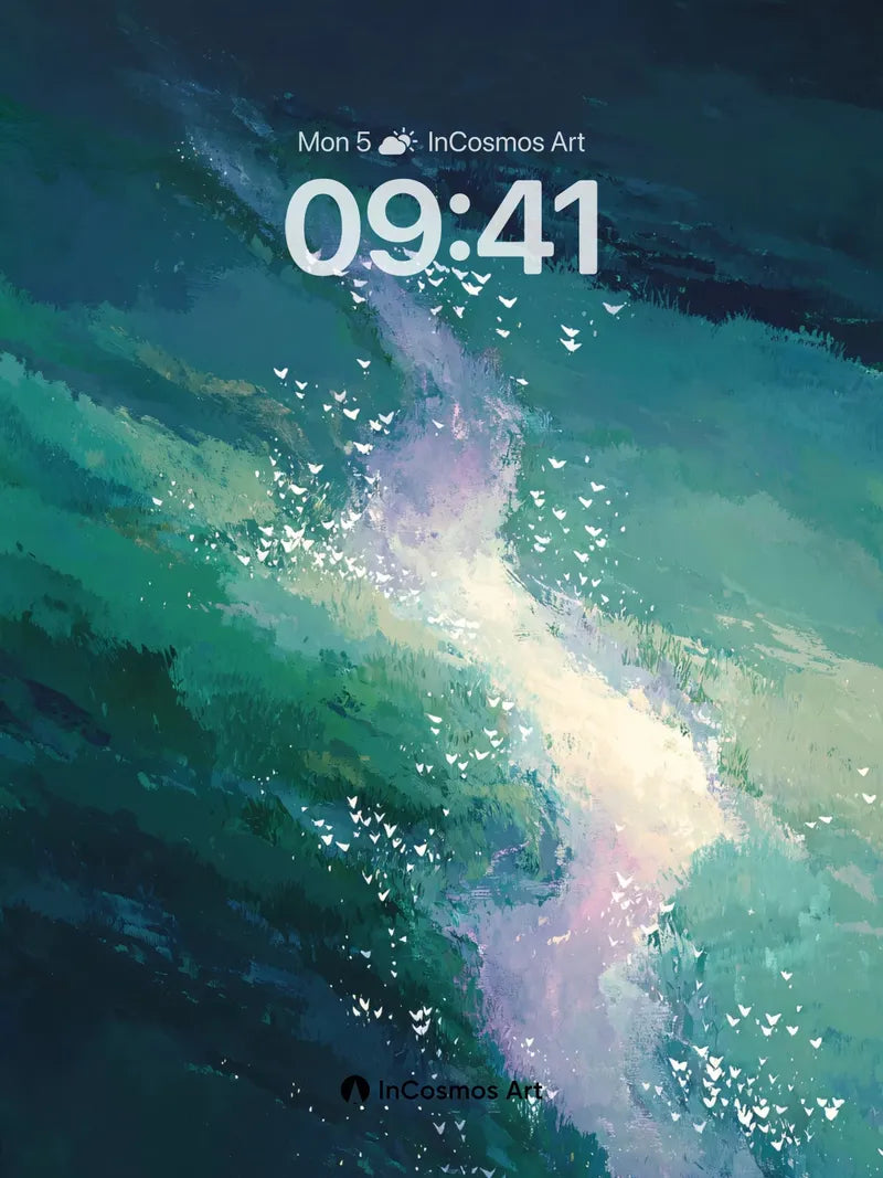 Ethereal Flight Wallpaper in Oceanic Haze wallpaper for iPhone, iPad & Mac