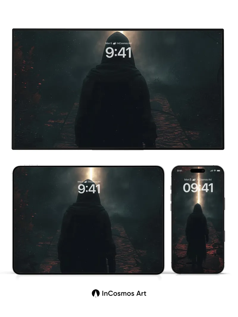 Ethereal Path Wallpaper with Celestial Beam