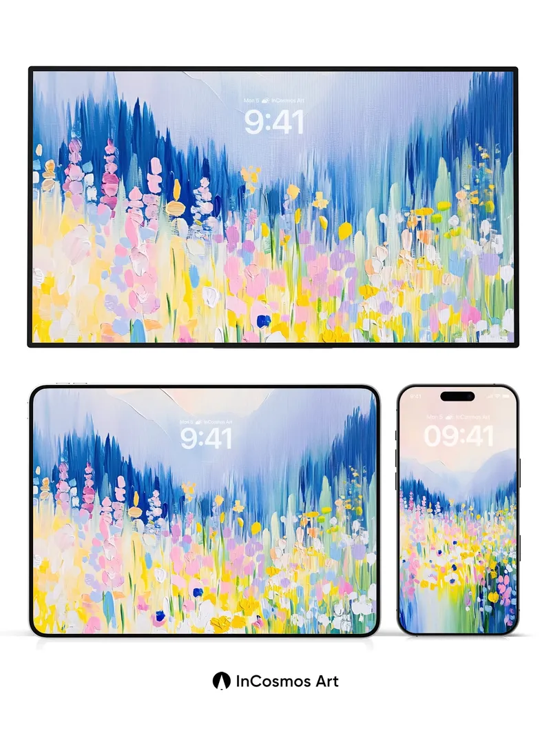 Whispering Meadow Wallpaper with Ethereal Light