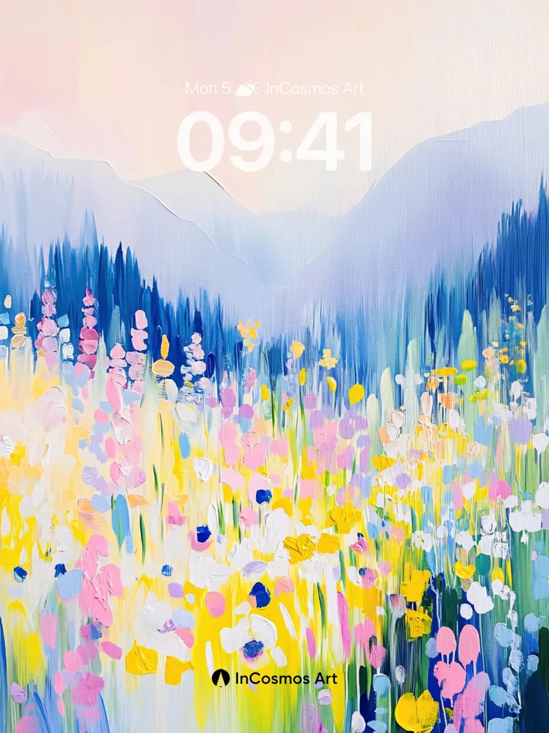 Whispering Meadow Wallpaper with Ethereal Light