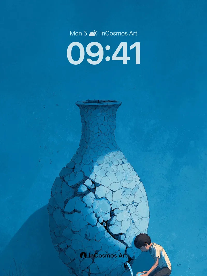 Crisp Silence Wallpaper with Cracked Vessel wallpaper for iPhone, iPad & Mac