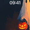 Whispering Shadow Wallpaper with Glowing Pumpkin wallpaper for iPhone, iPad & Mac